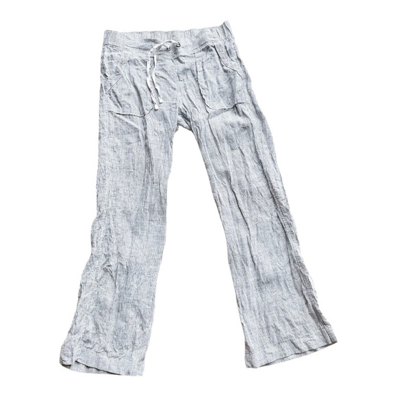 Athleta Pinstripe Linen Pants - Picture 2 of 7